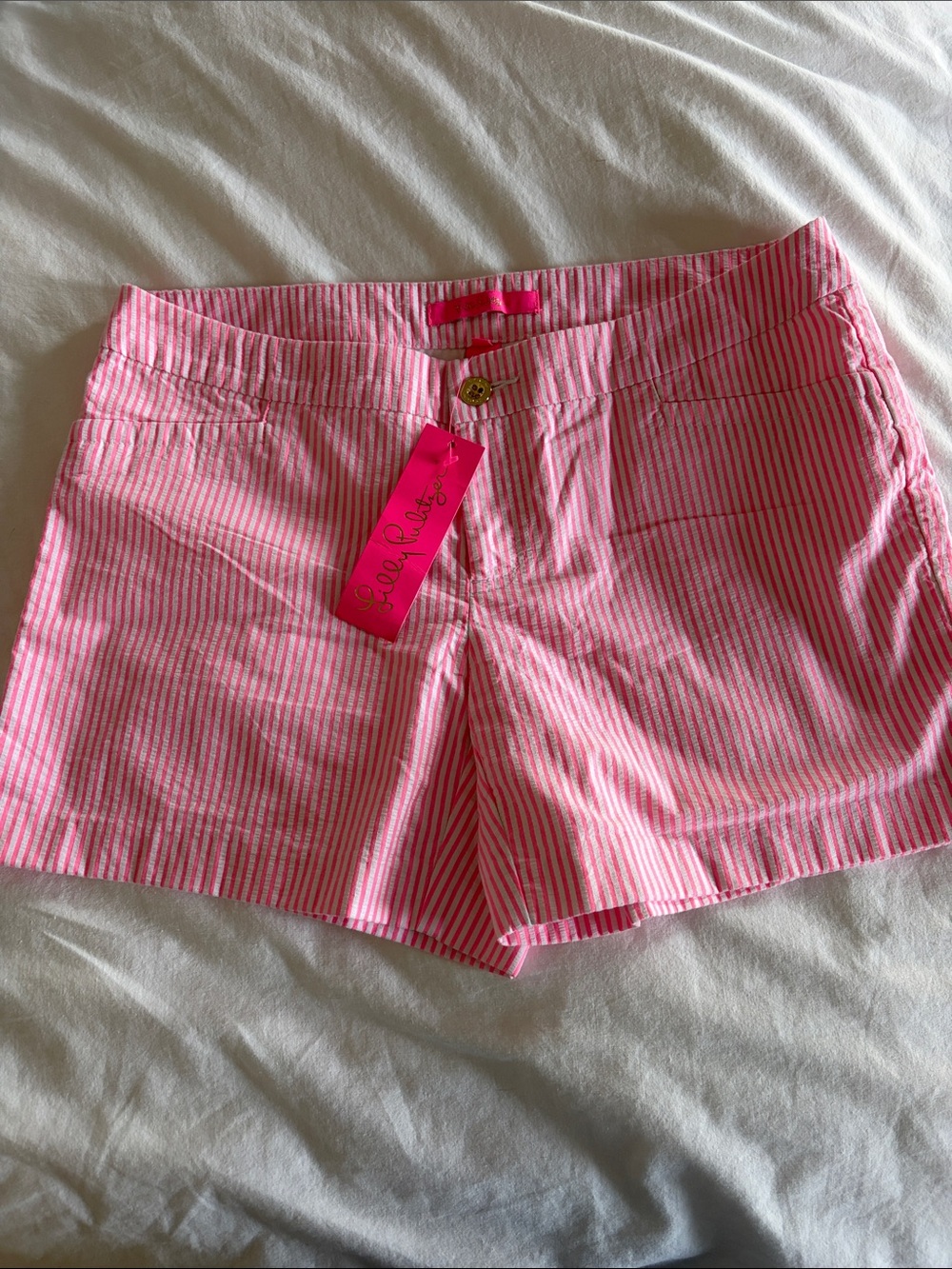 Lilly Pulitzer Kelly Pink and White Striped Shorts